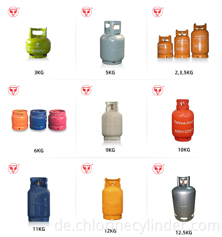 Tragbare Mini leerer 6kg 14.4l LPG-Gaszylinder Fabrikproduktion in Nigeria